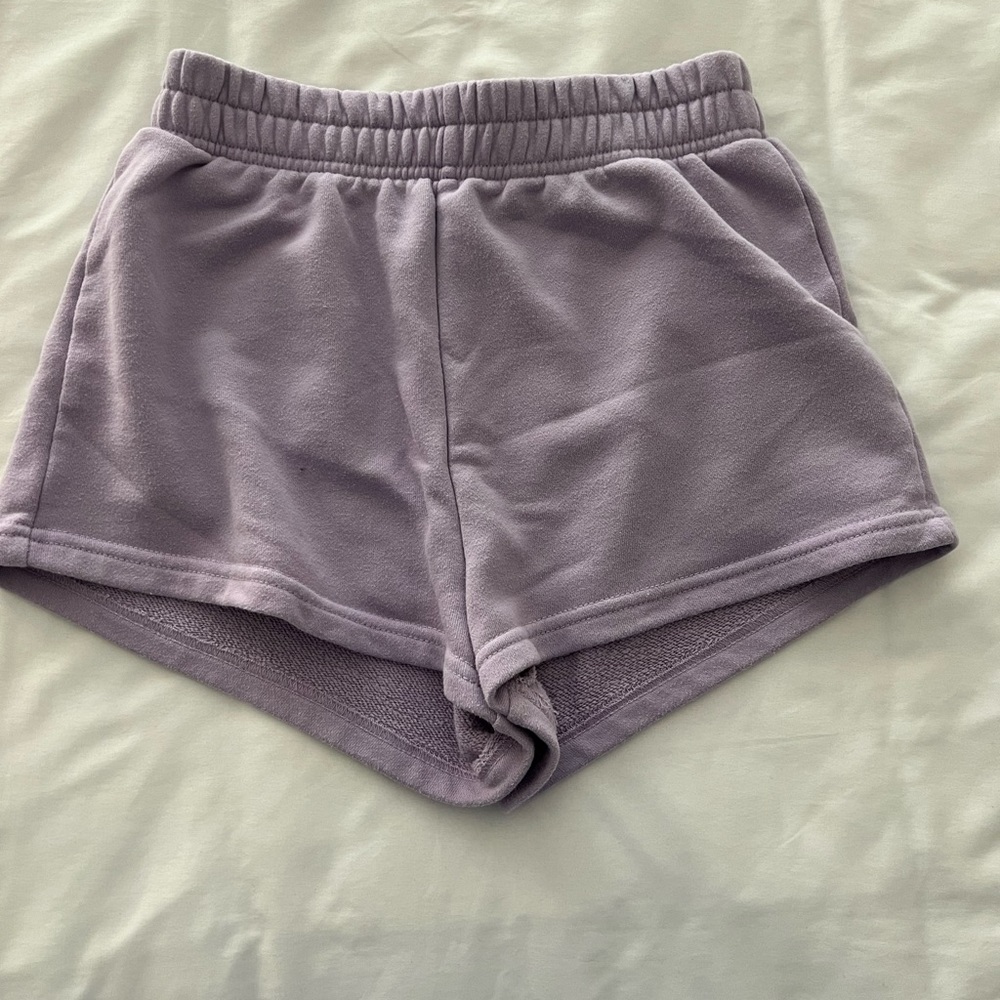 Purple sweatshorts